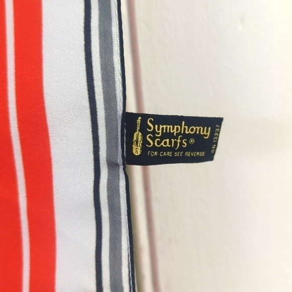 VINTAGE BIG Red and Black Stripe Scarf - Symphony Scarfs - Picture 3 of 4